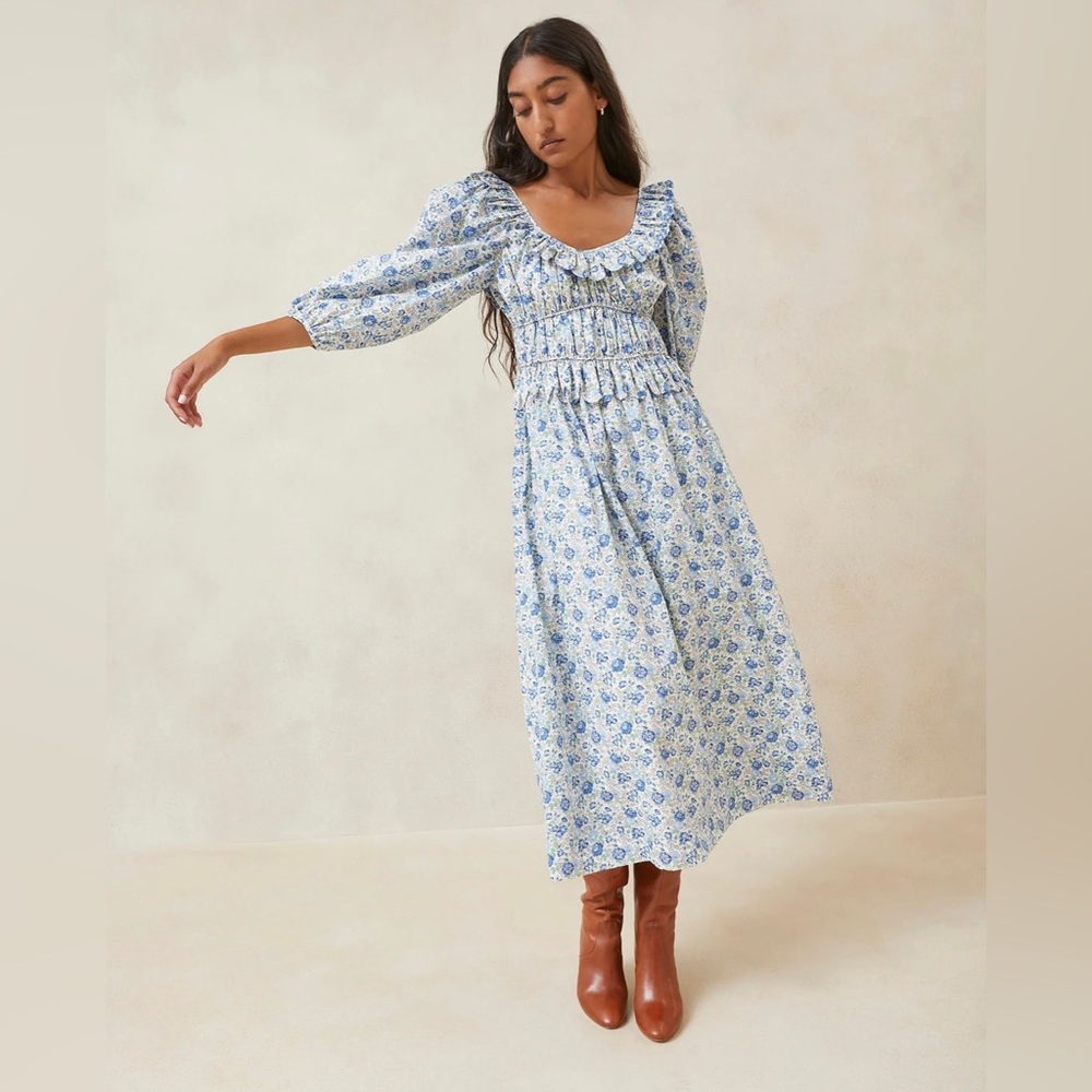 Loeffler Randall Jamila Multi Floral Wavy Dress - NWOT